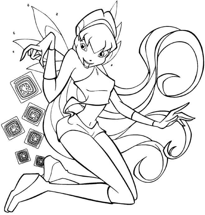 coloriage winx club flora la fee